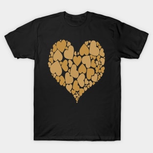 A Heart Of Hearts Romantic Design Pastel Ochre Shades T-Shirt